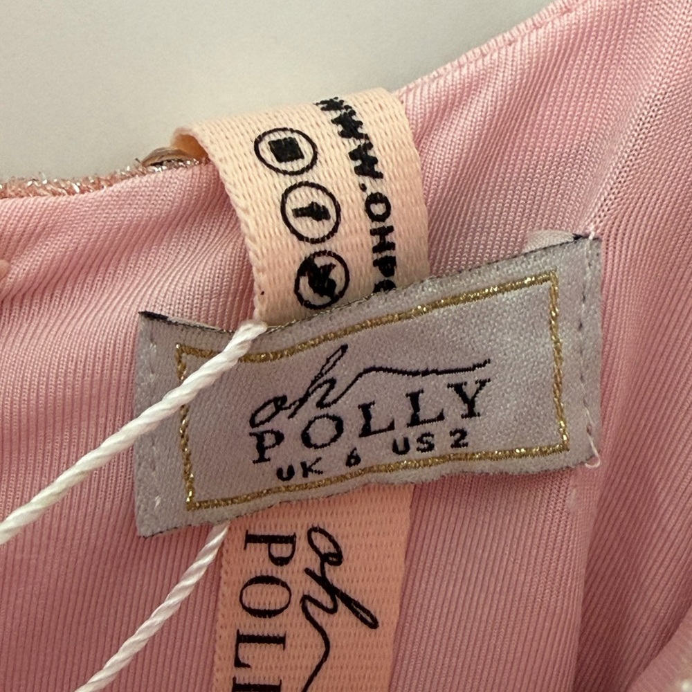 Oh Polly NWT Rose Gold Rhinestones Mini Dress - Picture 4 of 6
